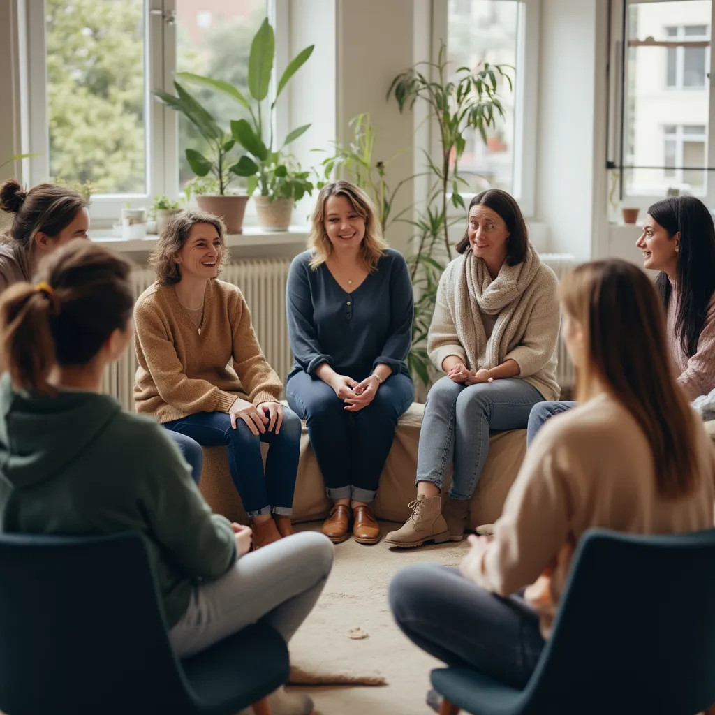 Séance de coaching en groupe dynamique et interactive